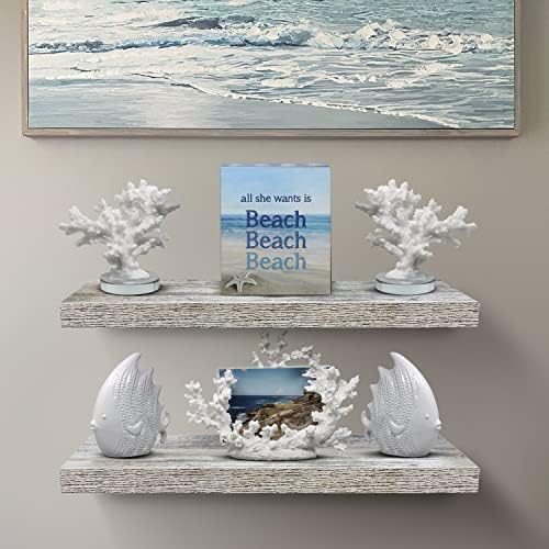 Sorbus Wood Floating Shelves for Wall (24 x 9 Inch, 2 Pack, Rustic)