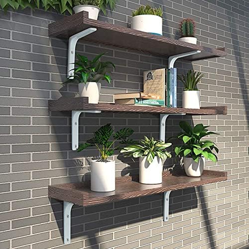 SAYAYO Wall Shelf Bracket White, 4 Inch Heavy Duty L Bracket for Wood