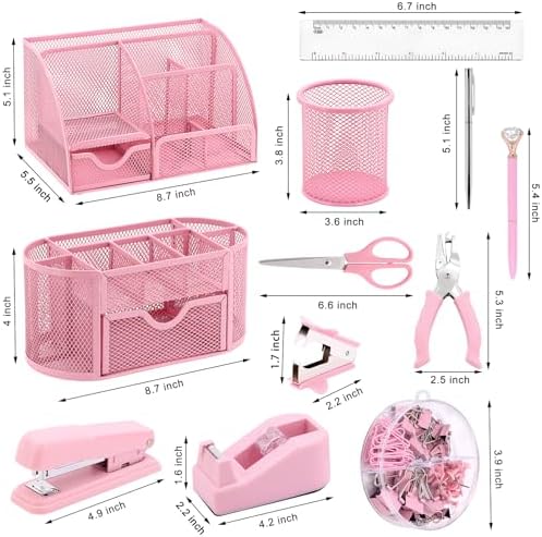 17 IN 1 Office Desk Organizer Set for Back to School Supplies Accessories