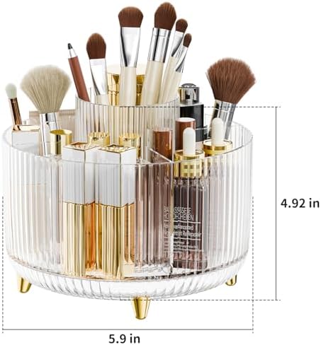 fanado 360° Rotate Makeup Brush Holder Organizer, Makeup Organizers Countertop, Makeup organization and Skincare Storage