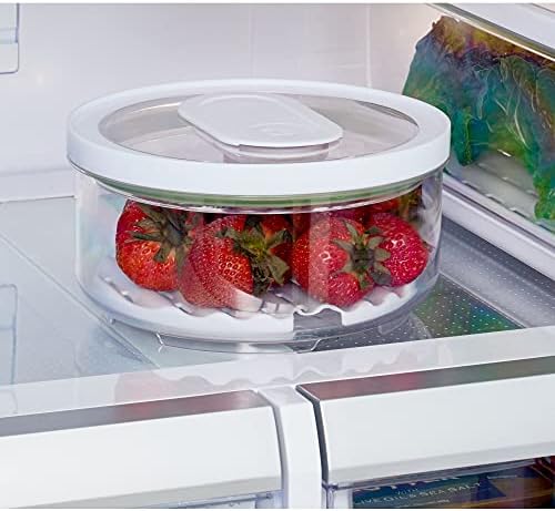 iDesign Small Round Fridge Produce Bin - Clear/White