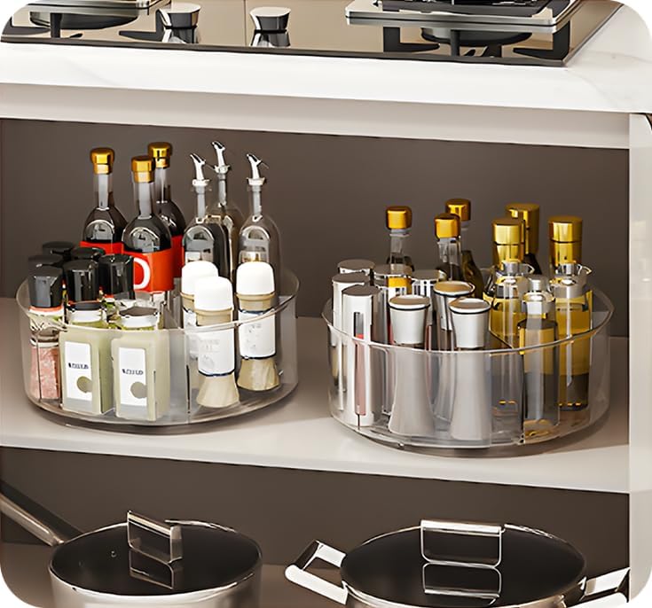 360° Rotating Makeup Organizer 11.5" Clear Turntable Lazy Susan Organizer for Vanity, Bathroom Counter, Pantry, Cabinet,