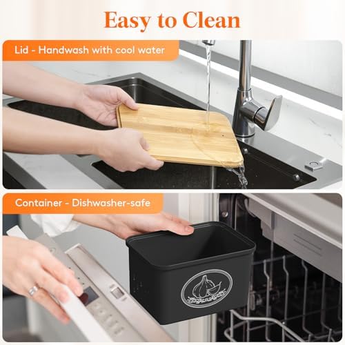 Lifewit Plastic Potato and Onion Storage Bin Box, Set of 2, Black