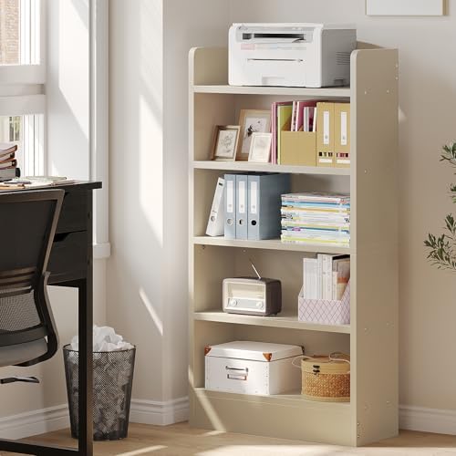 ALISENED 5-Tier Bookcase, Open Bookshelves and Bookcases with Storage Shelves, Floor Standing Unit, Display Storage Shel