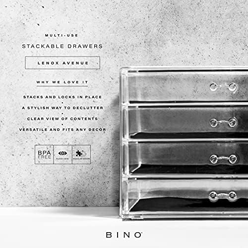 BINO | 4 Drawer Makeup Organizer | Lenox Avenue | THE MANHATTAN SERIES | Makeup Drawer Storage | Cosmetic Organizer | Pl