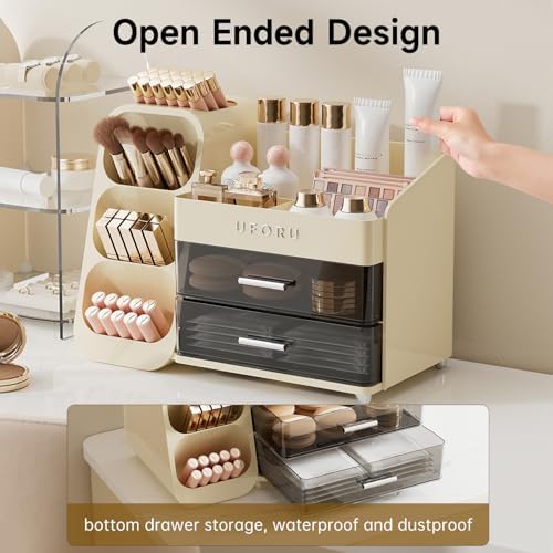 UFORU Makeup Organizer Countertop with Brush Holder for Vanity Bathroom