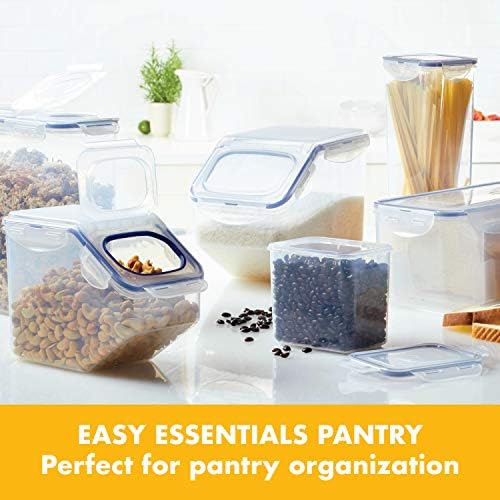 LOCK & LOCK LocknLock Easy Essentials Airtight Rectangular Tall Food Storage Container 7.61 Cup, 4 Piece, Clear