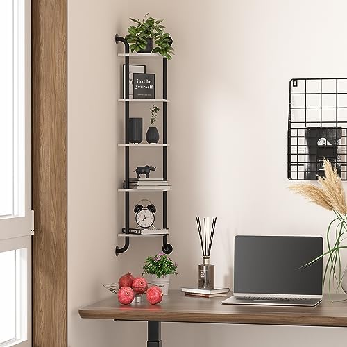 Tinpin 5 Tier Corner Shelf Wall Mount Rustic Industrial Floating Shelves