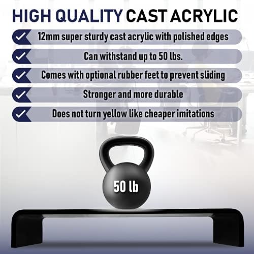 Acrylic Monitor Stand with Matching Pen Holder, 12mm Thick Clear Acrylic Monitor Riser, Laptop Stand for Home, Office, a