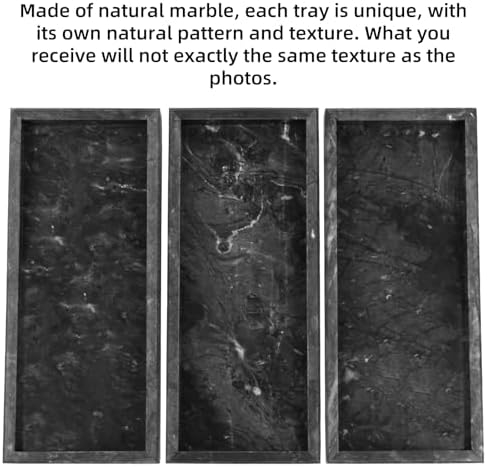 Marble Bathroom Vanity Tray, Black, 12"x 5" x1.2"