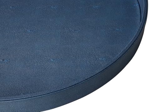 HofferRuffer Large Round Serving Tray 24'', Elegant Faux Leather Circle Ottoman Table Tray, Serve Tea Coffee Breakfast i