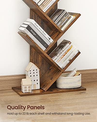 VASAGLE Tree Bookshelf, 5 Tiers, 20 x 9.8 x 55.7 Inches