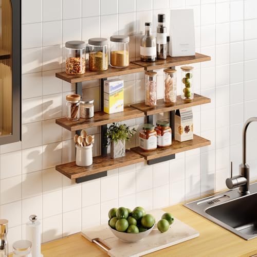HOOBRO Floating Shelves, Set of 2 Wall Shelf, Wall Mounted Storage Shelves