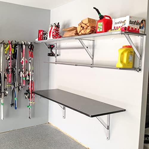 YUMORE 20 Inch Shelf Bracket, Heavy Duty L Bracket, 2 Pack