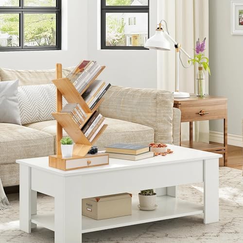 4 Tier Tree Bookshelf, Stylish Storage Solution for Small Space