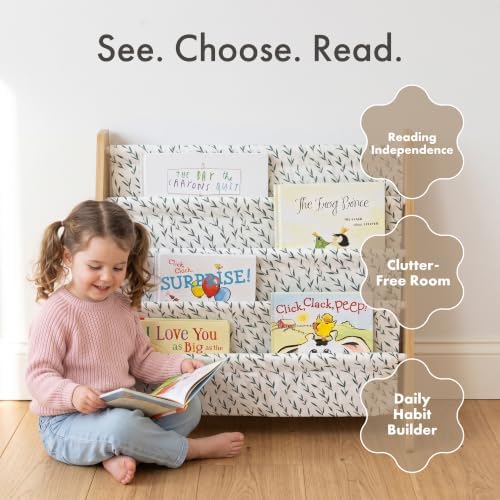 Humble Crew Kids Bookshelf, Montessori Front Facing Toddler Bookcase 4 Tier