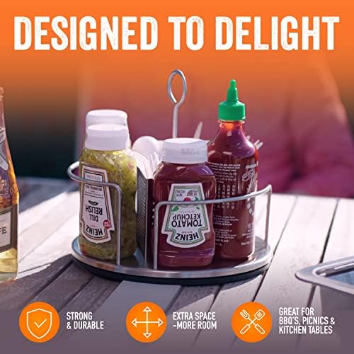 Yukon Glory Rotating Condiment Caddy, Stainless, 360-Degree