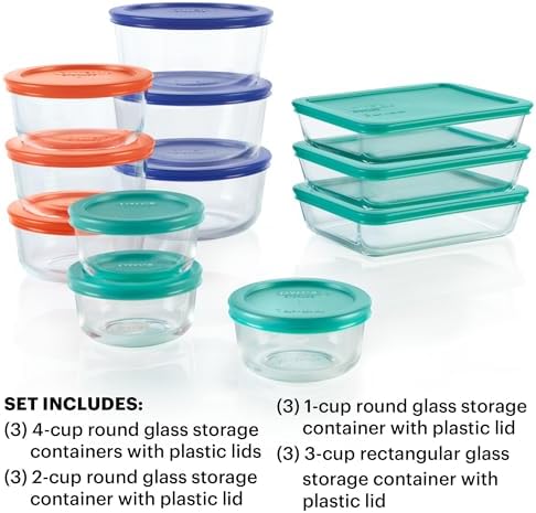 Pyrex Simply Store (12-Pack) Glass Food Storage Containers Set