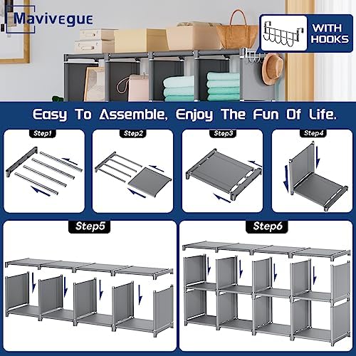 Mavivegue 20 Cube Storage Organizer Bookshelf, Grey