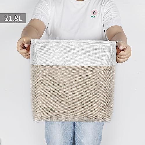 Bagnizer Collapsible Fabric Storage Cubes 11x11 Cube Storage Bins, 4 Pack Closet Baskets Box with Handles for Organizing