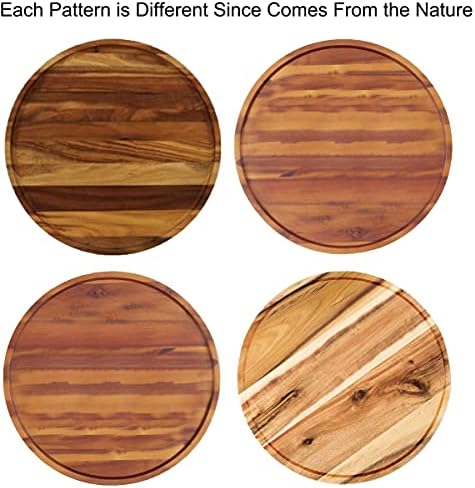 21" Acacia Wood Lazy Susan Organizer Kitchen Turntable for Cabinet Pantry Table Organization