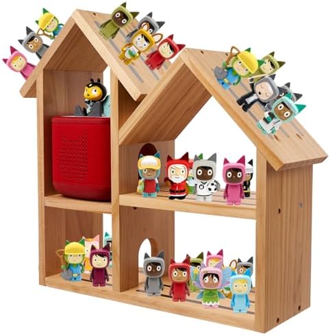 Tonies Shelf for Toniebox 2/1, Magnetic Tonies Storage for 30-40 Tonie Box Characters, Wooden Tonie Organizer Storage Sh