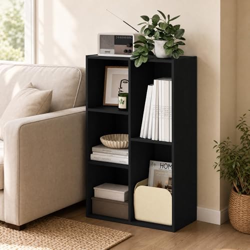 5-Cube Bookshelf, Reversible Bookcase, Book Shelf, Cube Storage Organizer, 9.4 x 19.5 x 31.5, for Home Office, Living Ro