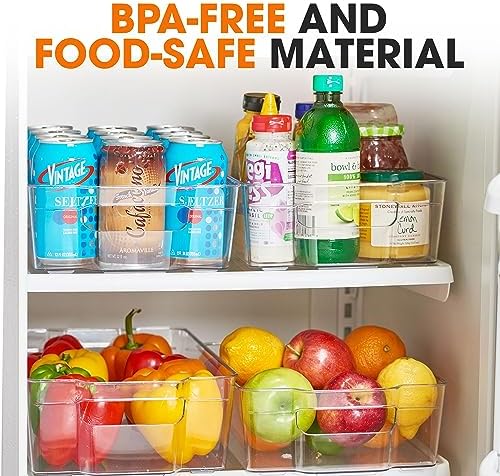 Cheer Collection Clear Refrigerator Organizer Bins - BPA Free Transparent Storage Bins for Pantry, Fridge, Tools & Cabin