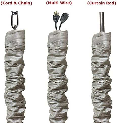RDI Cord & Chain Cover 4 feet Silk Type Fabric, Chandelier Pendant Lighting Chain & Cable Management, Touch Fastener, Gr
