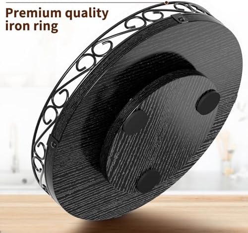 12" Lazy Susan Turntable Organizer for Table Top, Wood Lazy Susan Cabinet