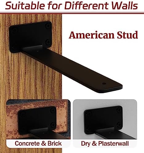 6 Inch Shelf Brackets, 10 Pack Floating Shelf Bracket, 1/5" Thick