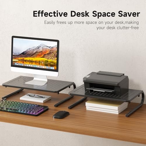 suptek Monitor Stand Riser for Computer,Laptop,Printer, Notebook and All Flat Screen Display with Vented Metal Platform 