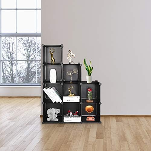 Cube Storage Organizer, 9-Cube DIY Plastic Closet Cabinet Modular Bookcase, Storage Shelves for Bedroom Living Room, Off