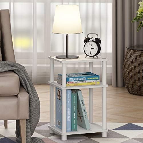 Furinno Shelves 3-Tier Industrial Style Bookcase, Display Shelf, 35 Wide, Brown