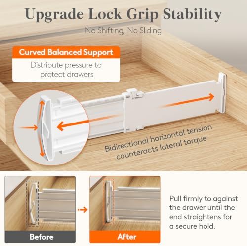 Lifewit 14 Pack 4" High Drawer Divider, Adjustable Drawer Organizer Clothes