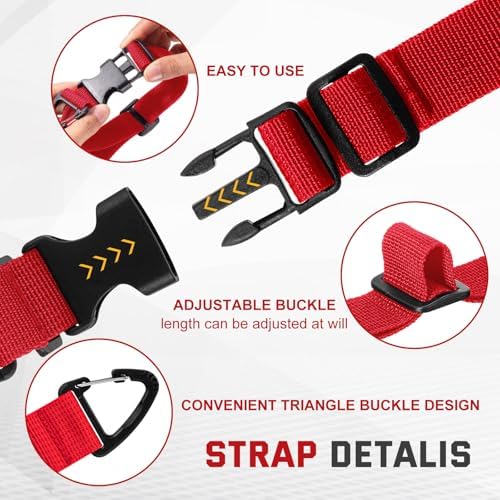 6 Pack Adjustable Extension Cord Holder Straps,Red