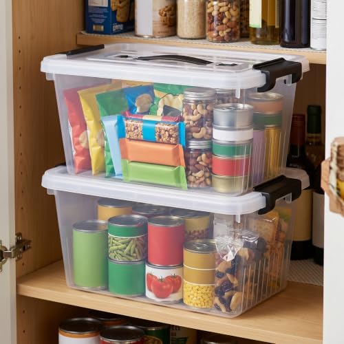 Storage Bins with Lids 6 Pack 7Qt Clear Stackable Organizer Containers