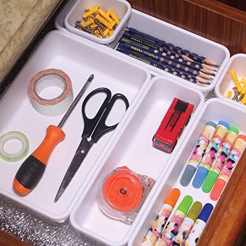 Set of 22 Interlocking Desk Drawer Organizer Tray Dividers Plastic Shallow Narrow Drawers Organizers Separators Storage 
