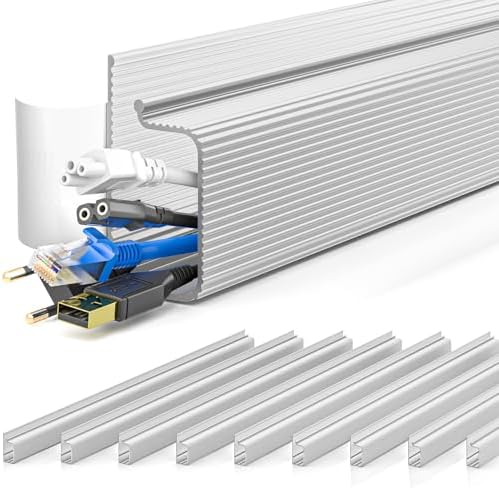 YECAYE 157in Cable Management, Cord Organizer,Easy Install Self-Adhesive Cable Organizer,Cord Management, Desk Wire Hold