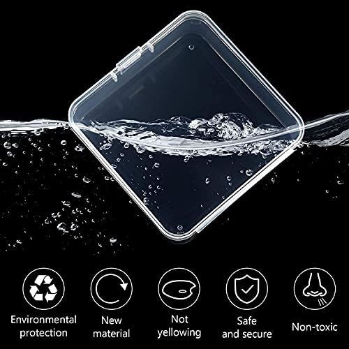 Jetec 6 Pieces Small Clear Plastic Storage Box, 3.3 x 3.3 x 1.1 Inch