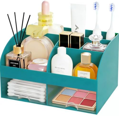 Makeup Organizer with 2 Drawers, Cosmetic Storage for Dresser Vanity and Bathroom Countertop,Make up organization and Sk