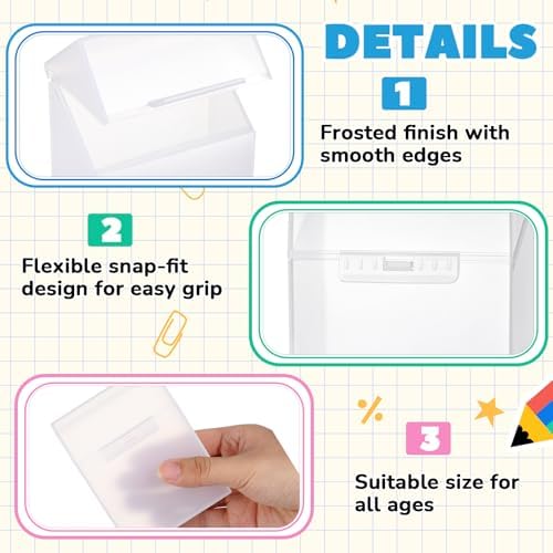 Clabby 24 Pcs Clear Plastic Crayon Boxes Hold 24 Count, Clear