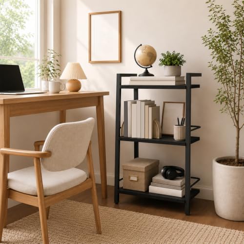 MAHANCRIS 3-Tier Book Shelf, Ladder Shelf, Bookcase, Ladder Shelving Unit
