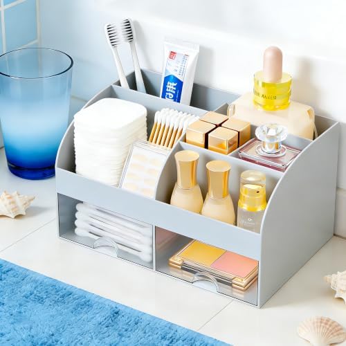 Makeup Organizer with 2 Drawers, Cosmetic Storage for Dresser Vanity and Bathroom Countertop,Make up organization and Sk