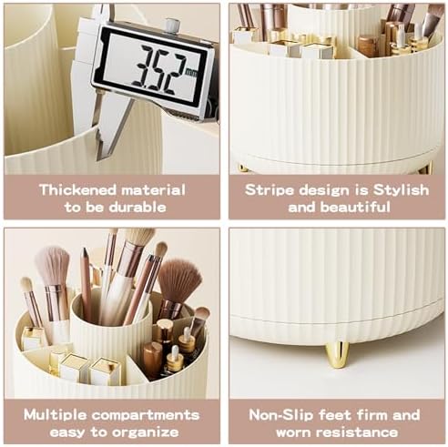 fanado 360° Rotate Makeup Brush Holder Organizer, Makeup Organizers Countertop, Makeup organization and Skincare Storage
