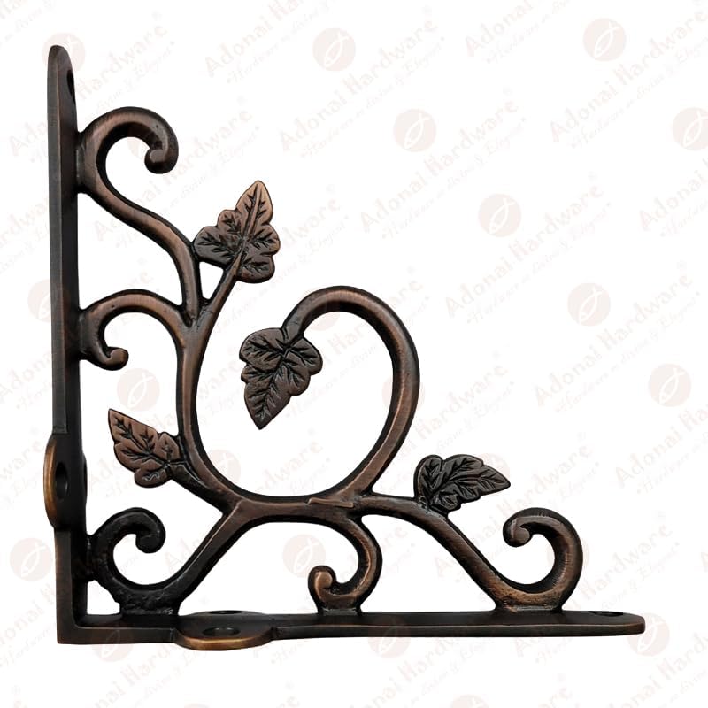 Adonai Hardware "Meshezaheel" Brass Decorative Shelf Bracket (Supplied as 2 Pieces per Pack) - Oil Rubbed Bronze