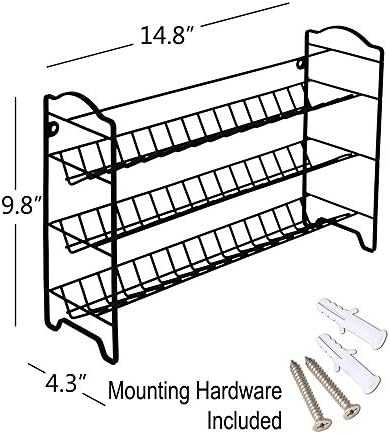 SWOMMOLY 3 Tier Spice Rack Organizer with 24 Empty Round Spice Jars, 396 Spice Labels, Funnel and Chalk Marker Complete 