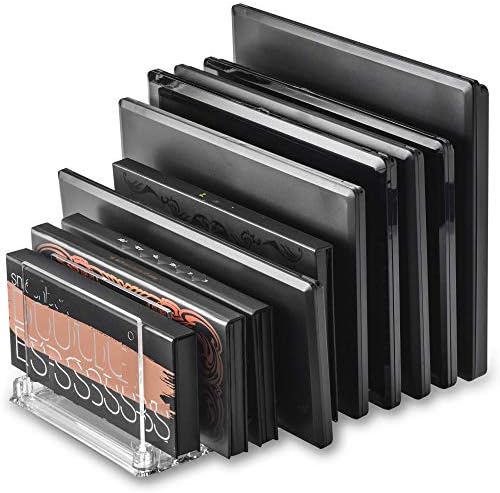 Acrylic Makeup Storage Eyeshadow Palette Organizer w/Removable Dividers 10 Space Display Case Fits Virtually All Blush P