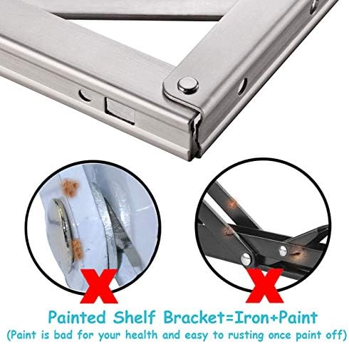 CLT Cleting 8" Folding Shelf Brackets Max. Load 110 lb, Heavy Duty DIY Wall Mounted Shelf Bracket Space Saving for Table