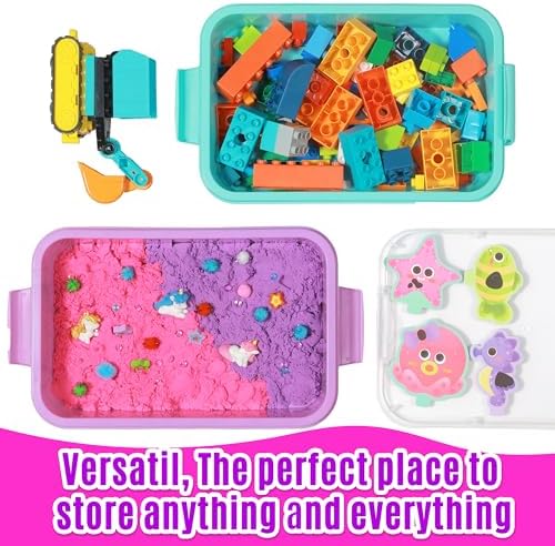 Carolart 3 Pack 12.8 Inch Plastic Storage Bins, Stackable Sensory Bin